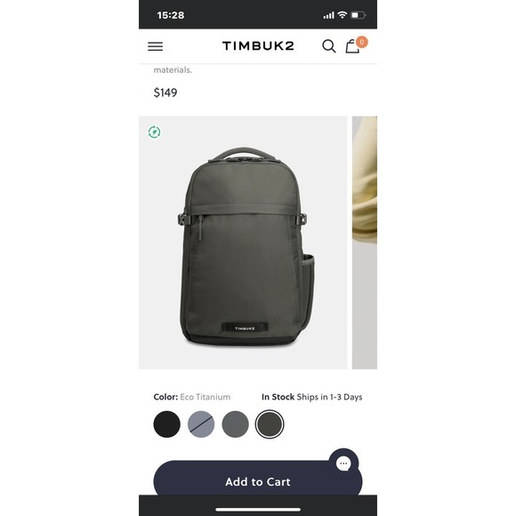 TIMBUK2 Division Laptop Backpack Deluxe‎ Eco Titanium - Picture 1 of 12